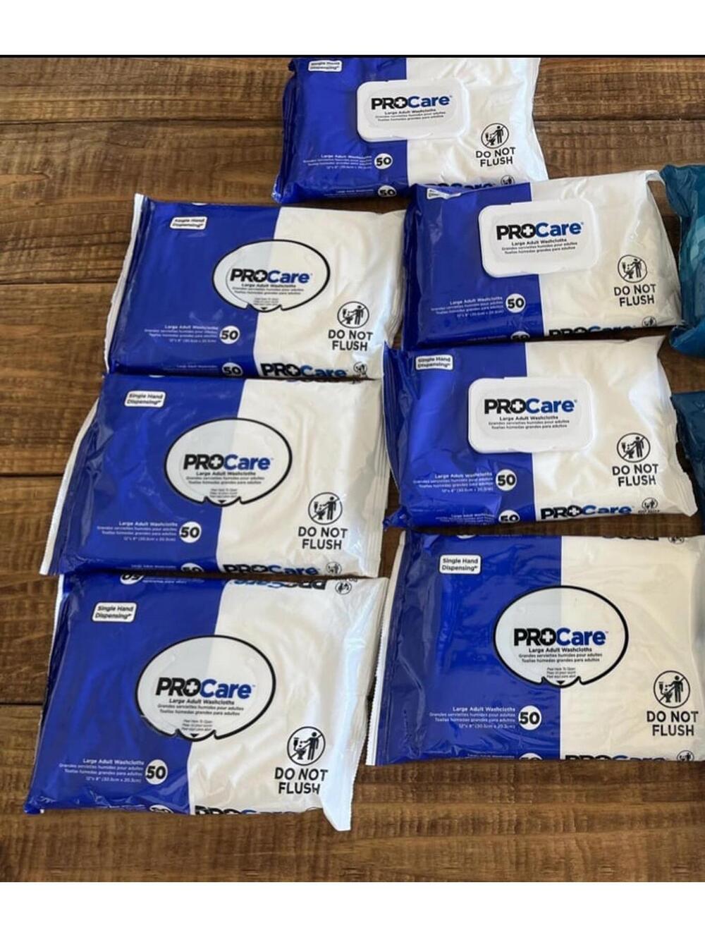 10 bags New procare bundle lot large adult wash clothes disposable wipes